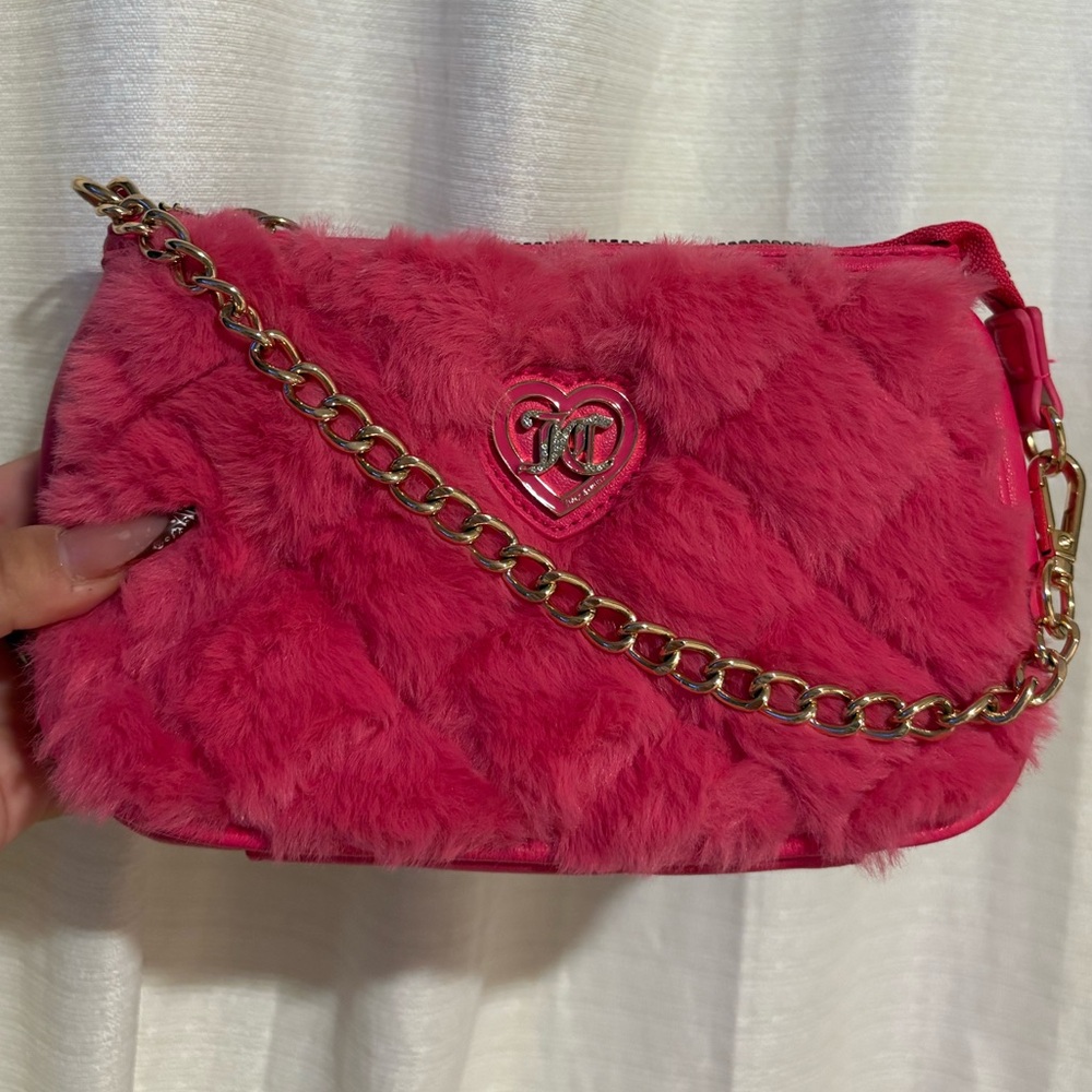 furry pink juicy couture handbag